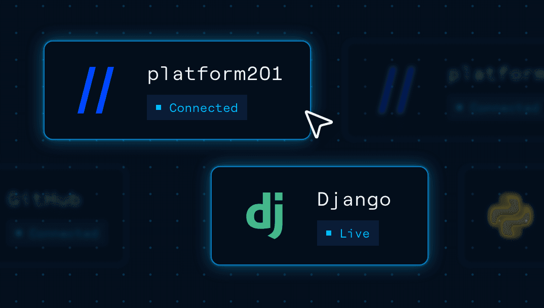 platform201 connected and the Django app live