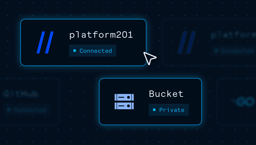 platform201 connected and the private bucket in place